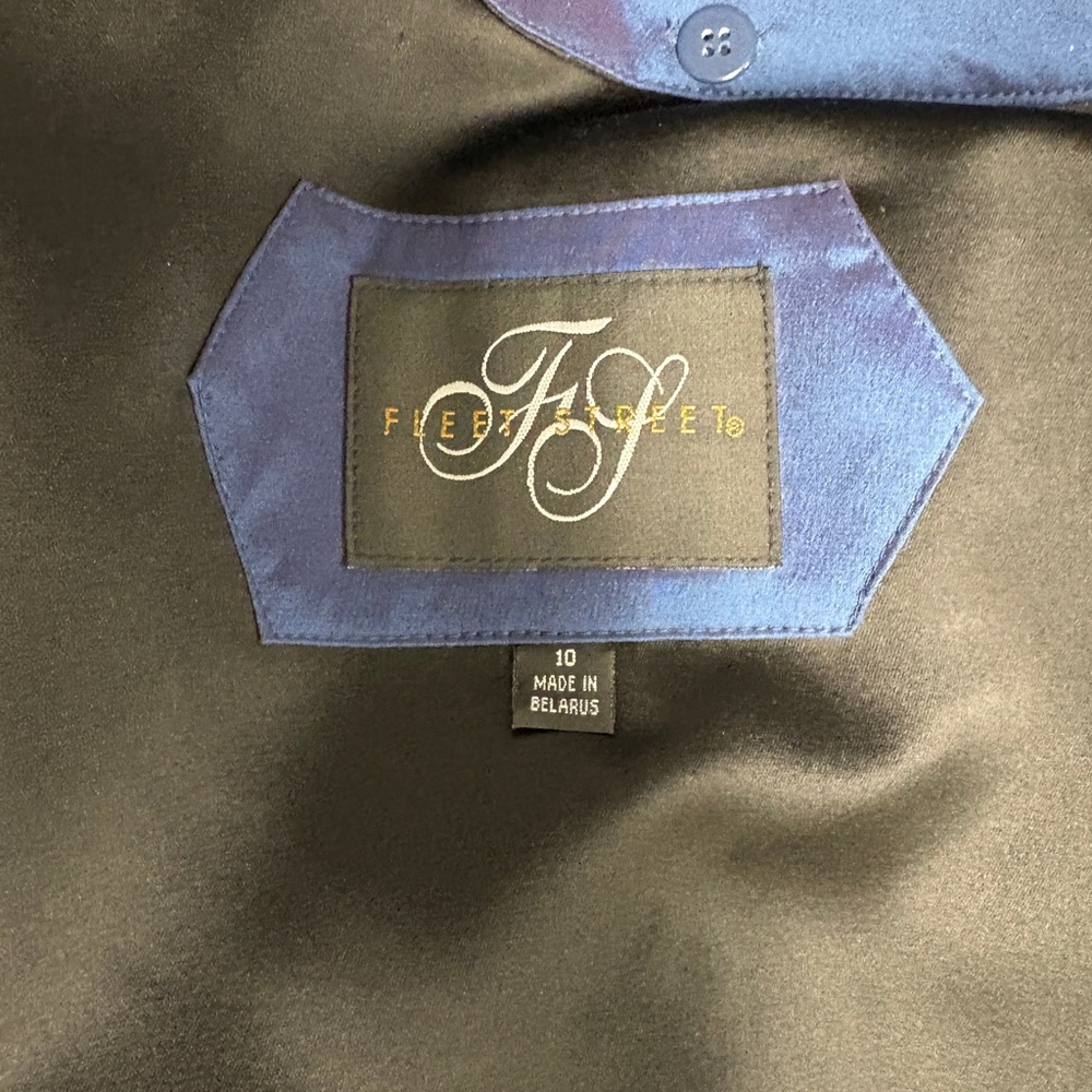 Women's Unique Metallic Blue Rainy Day Trench Coat -Size 10-Vintage 90s - Picture 7 of 12
